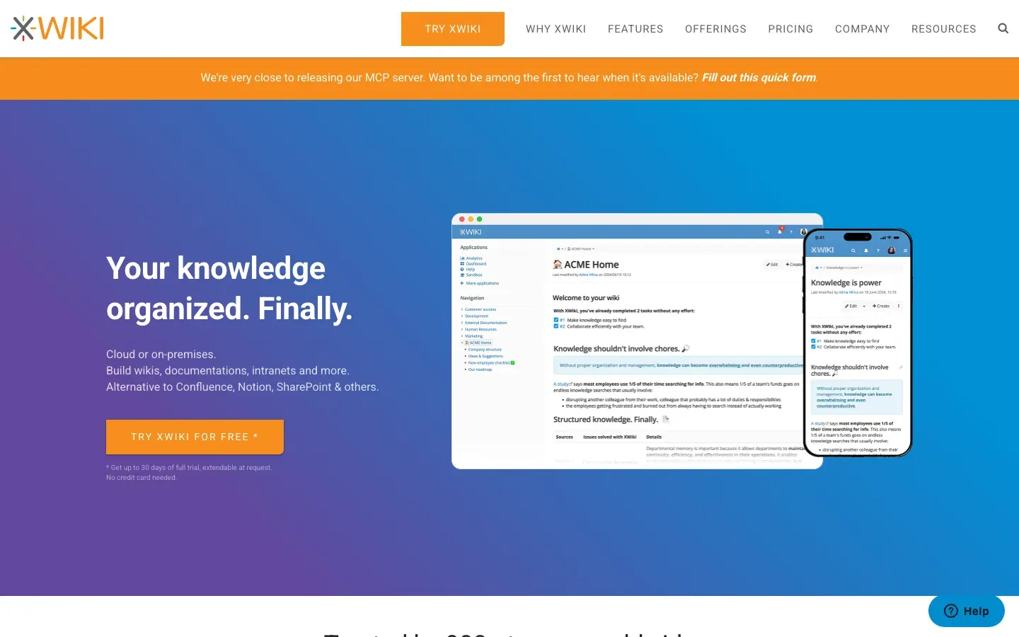 Homepage of XWiki