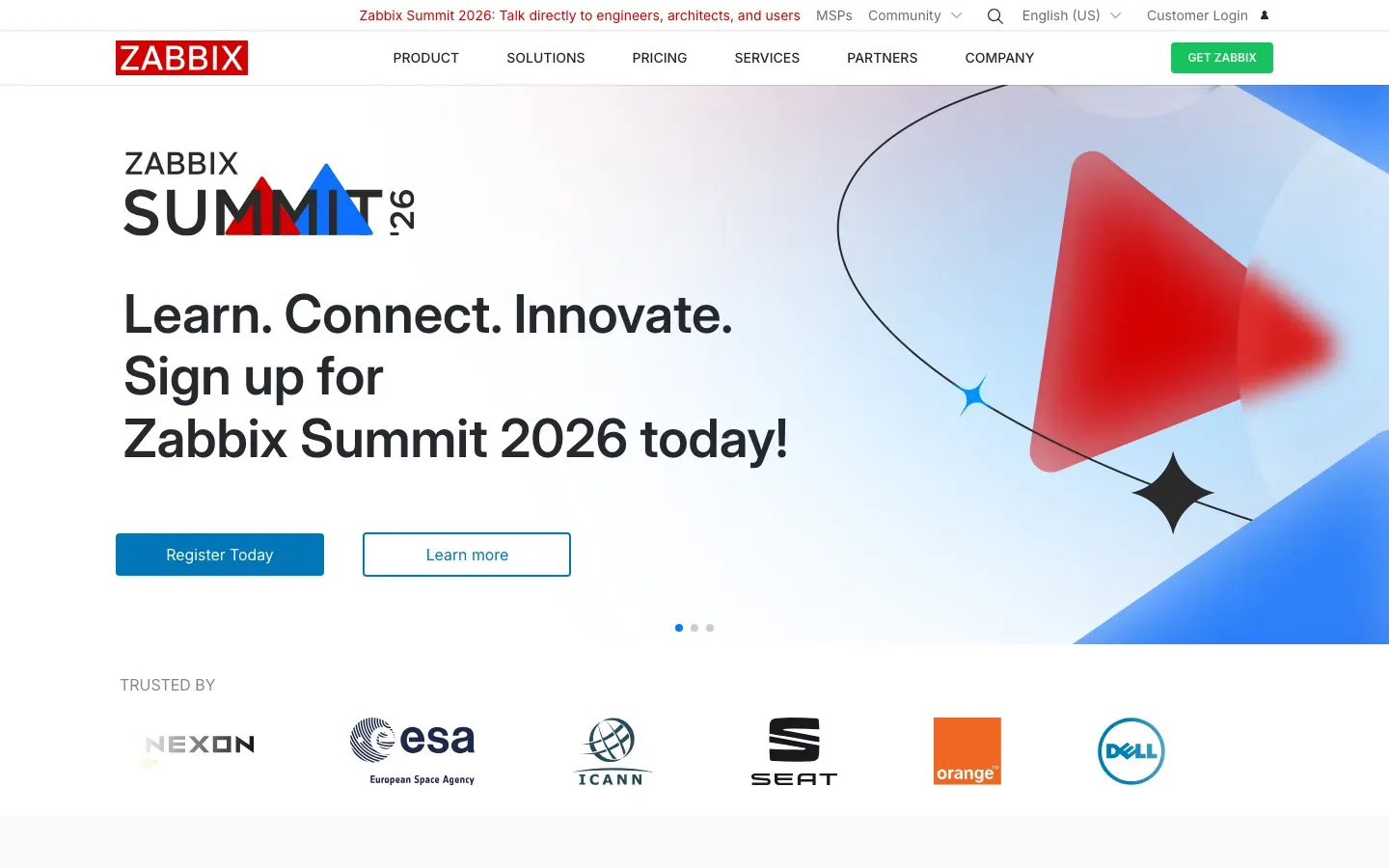 Homepage of Zabbix