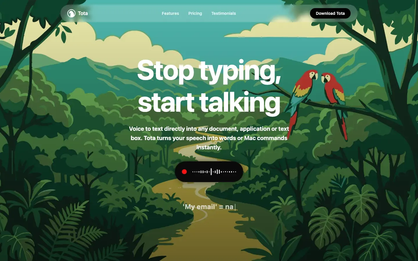 Homepage of Tota