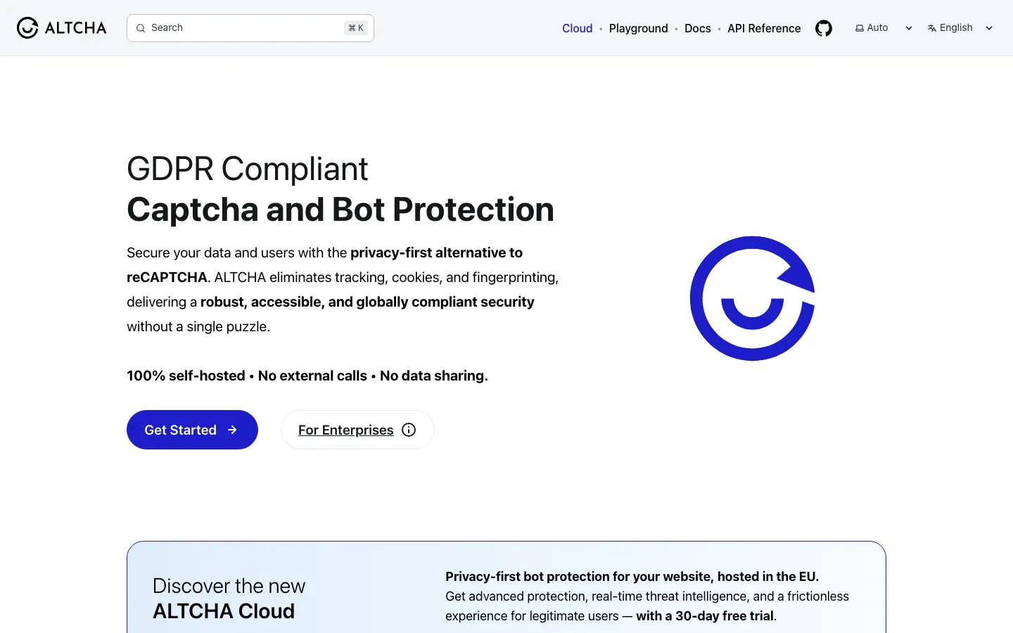 Homepage of ALTCHA
