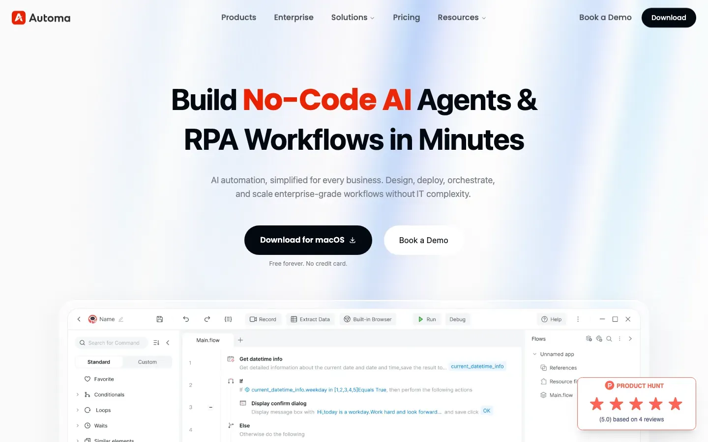 Homepage of Automa