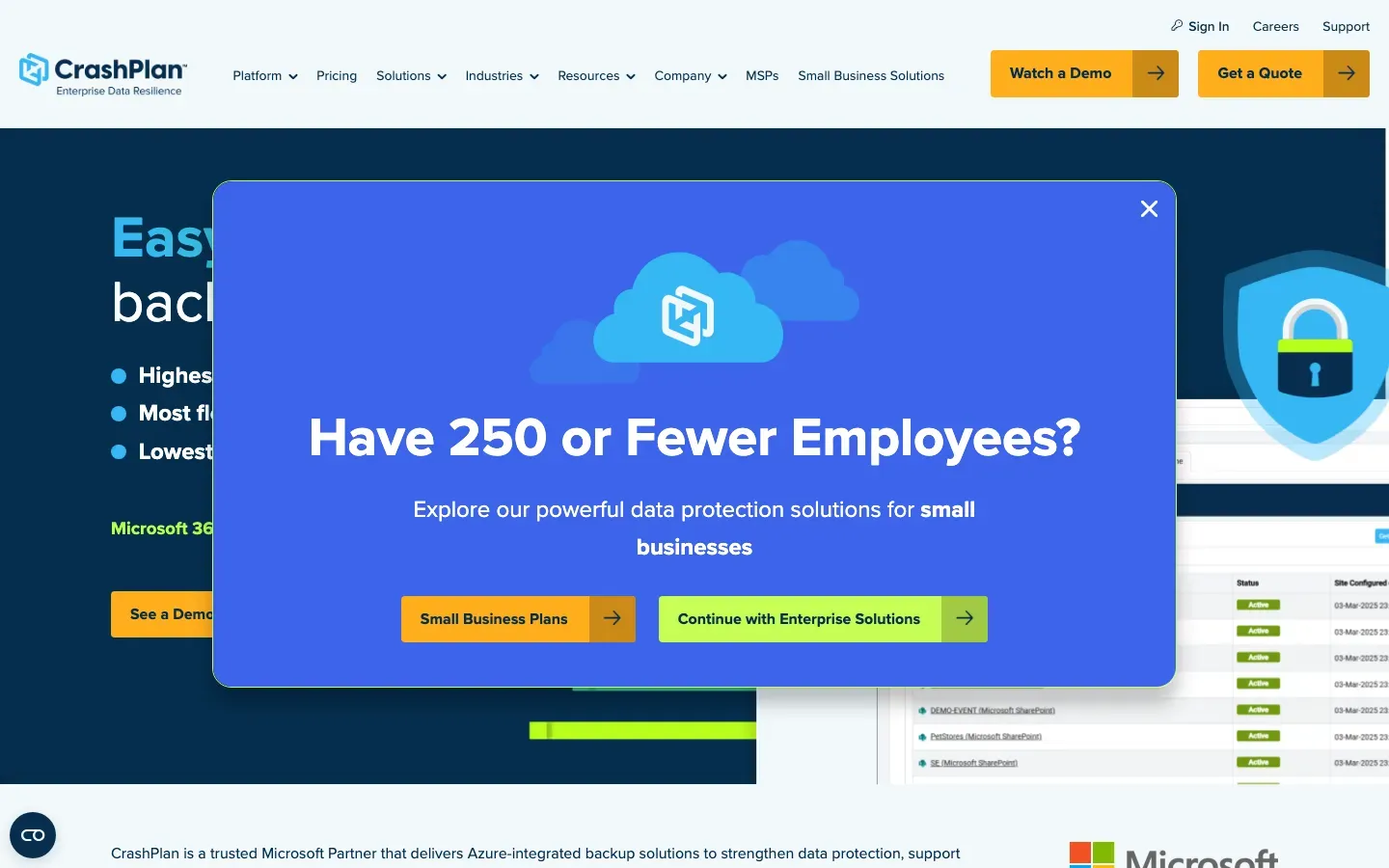 Homepage of CrashPlan