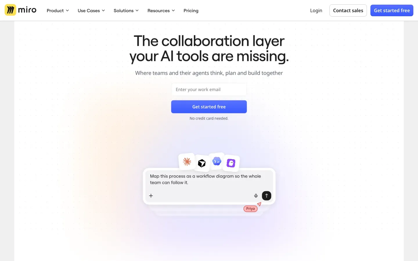 Homepage of Miro