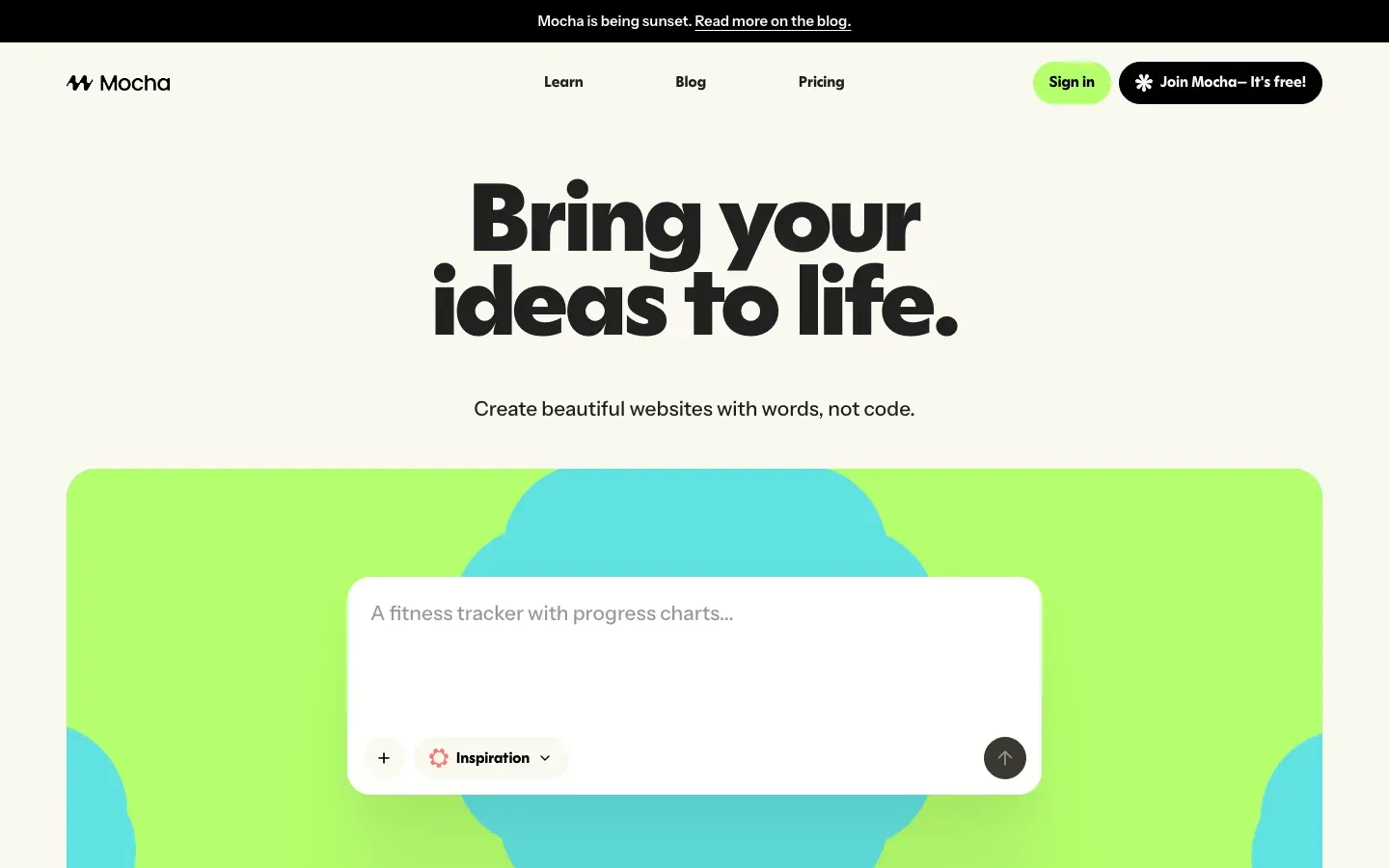 Homepage of Mocha
