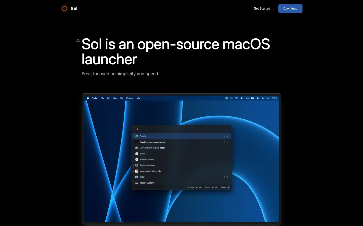 Homepage of Sol